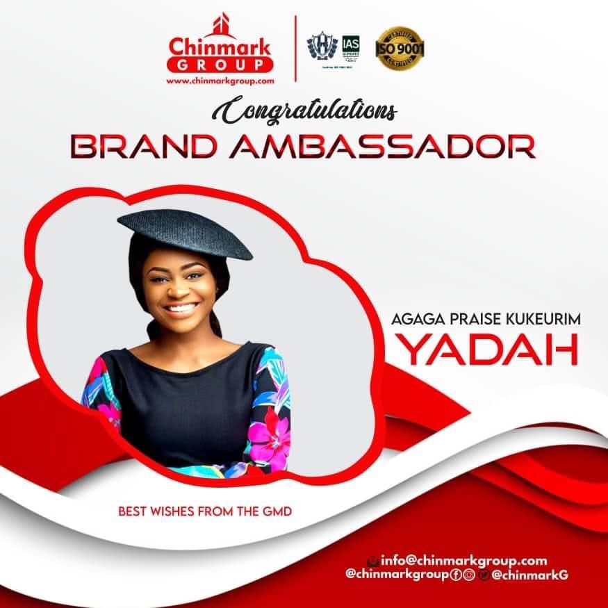 Yadah Bags First Endorsement Deal With Chinmark Group